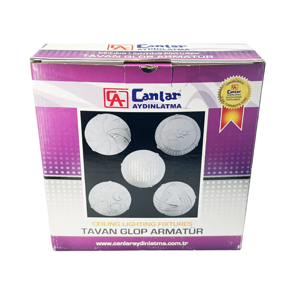 Canlar 30'luk 2XE27 Duylu Cam Tavan Glop Armatürü - 4
