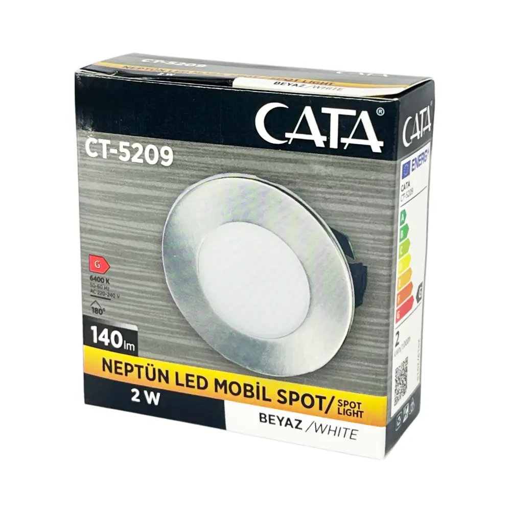Cata 2W Satin Kasa Neptün Mobil Led Spot (Beyaz) CT-5209B - 4