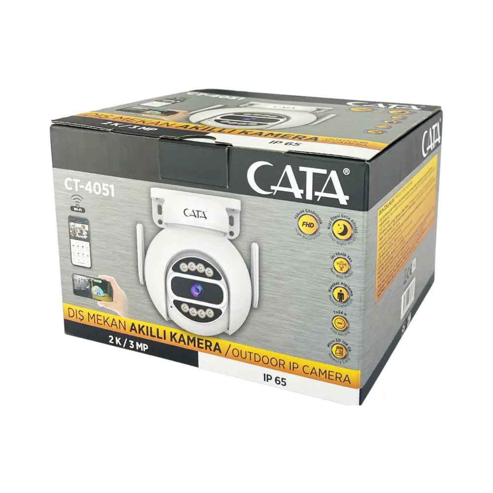 Cata 360 Derece Dönen Dış Mekan Ip Akıllı Kamera CT-4051 - 4