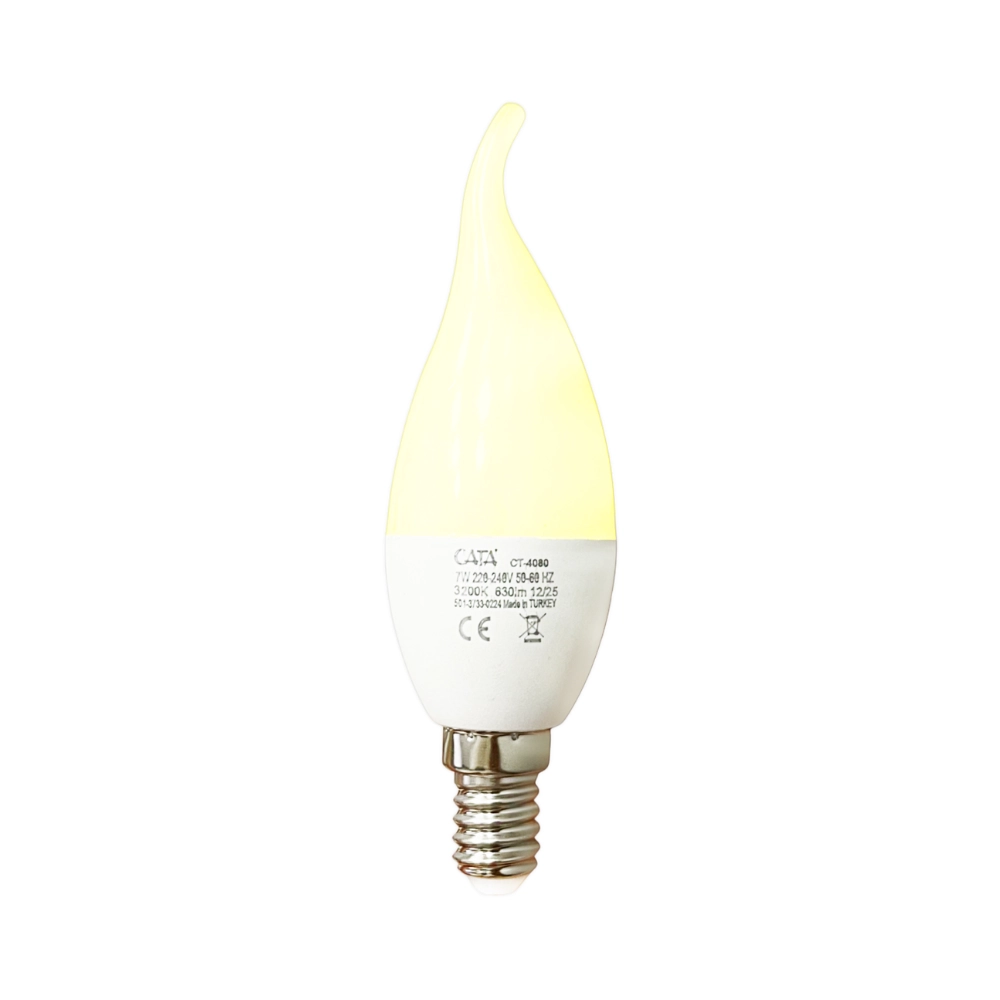Cata 7W Led Kıvrık Buji Ampul E14 Duy 3000K (Günışığı) CT-4080G - 1