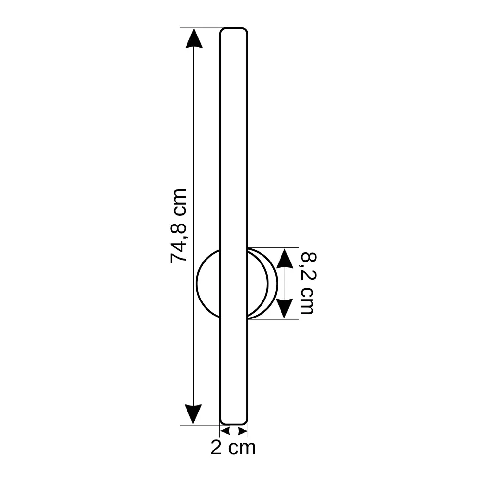 Cata Dekoratif Aplik 73 cm Krom Kasa 3000K CT-5211 - 4