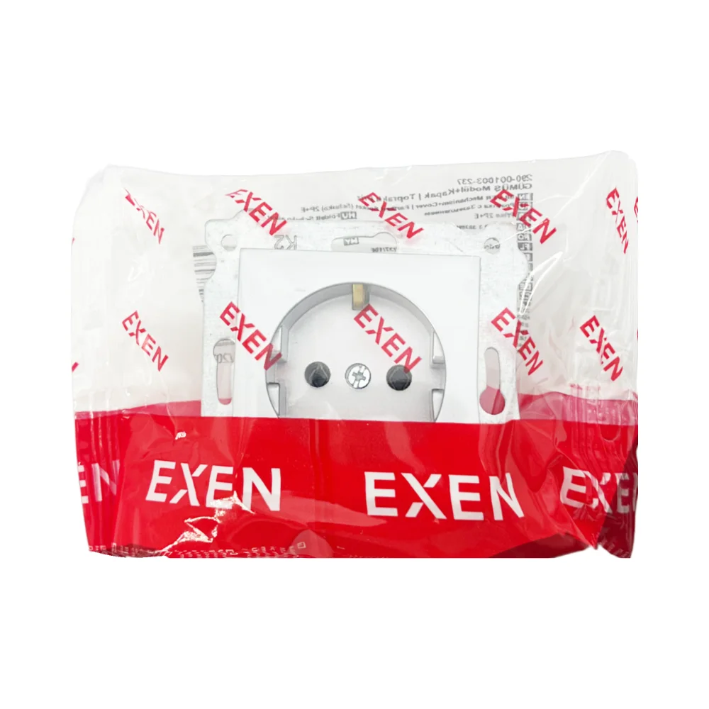 Exen Karell Topraklı Priz Mekanizma Gümüş (Çerçeve Hariç) - 3