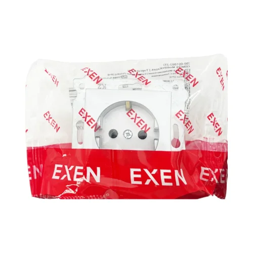 Exen Karell Topraklı Priz Mekanizma Gümüş (Çerçeve Hariç) - 3