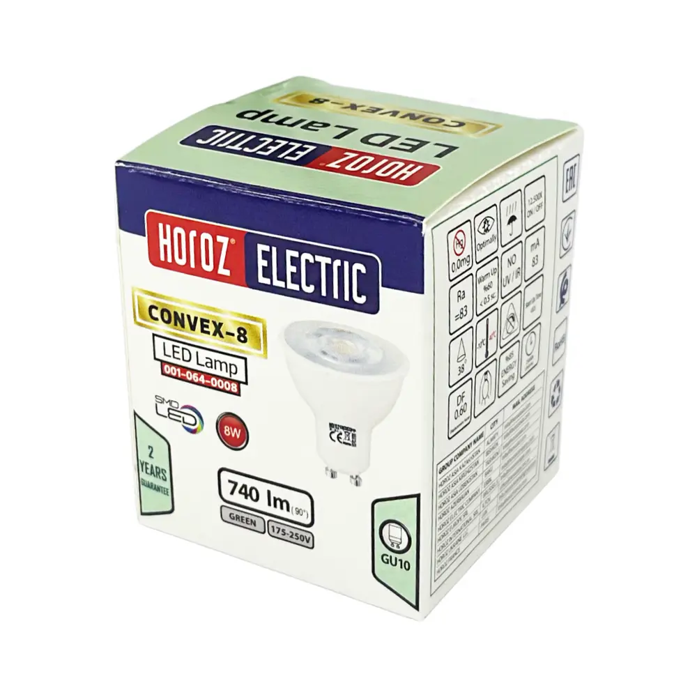 Horoz Convex-8 8W Led Çanak Ampul GU10 Duy (Yeşil) - 4