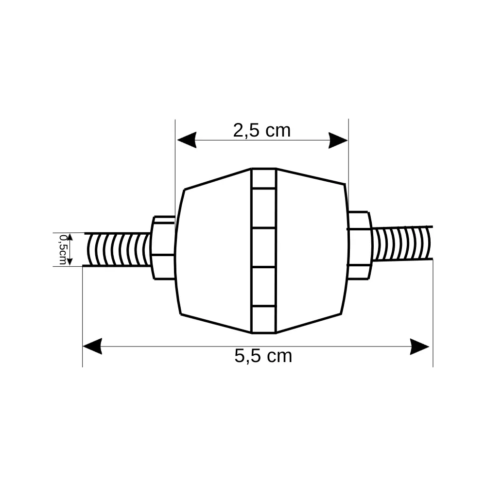 Hüner M5 25mm Mini Fıçı İzolatör (2 Tarafı Civatalı) - 2