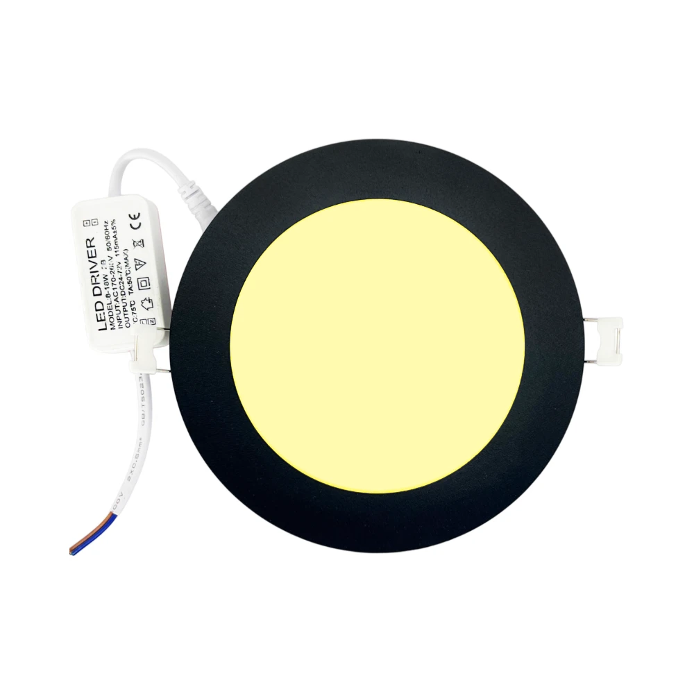 K2 9W Siyah Kasa Sıvaaltı Panel Led Armatür Siyah Kasa 3000K (Günışığı)-KDL405B - 1