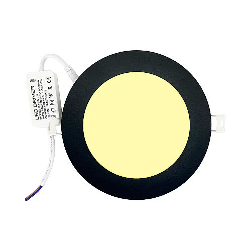 K2 9W Siyah Kasa Sıvaaltı Panel Led Armatür Siyah Kasa 3000K (Günışığı)-KDL405B - K2