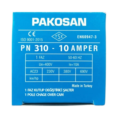 Pakosan 1x10A Monofaze 1-0-2 Kutup Değiştirici Şalter - 4