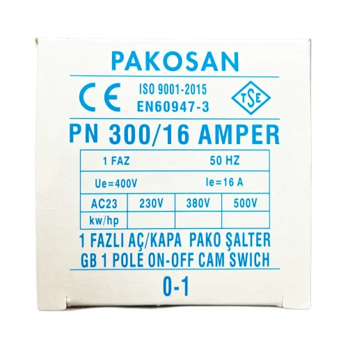 Pakosan 1x16A Monofaze Aç-Kapa Pako Şalter - 4