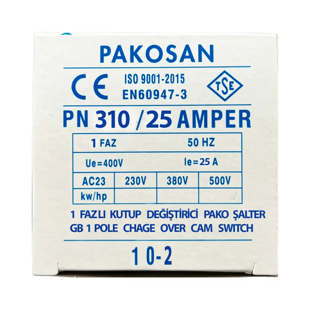Pakosan 1x25A Monofaze 1-0-2 Kutup Değiştirici Şalter - 4