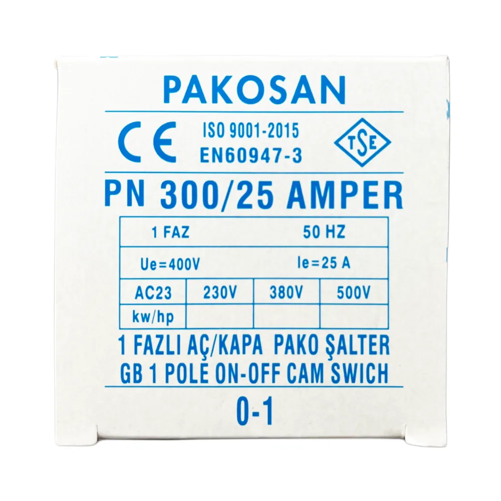 Pakosan 1x25A Monofaze Aç-Kapa Pako Şalter - 4