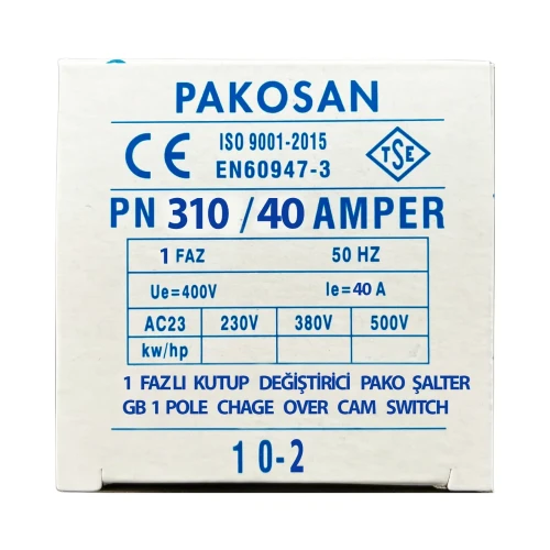 Pakosan 1x40A Monofaze 1-0-2 Kutup Değiştirici Şalter - 4