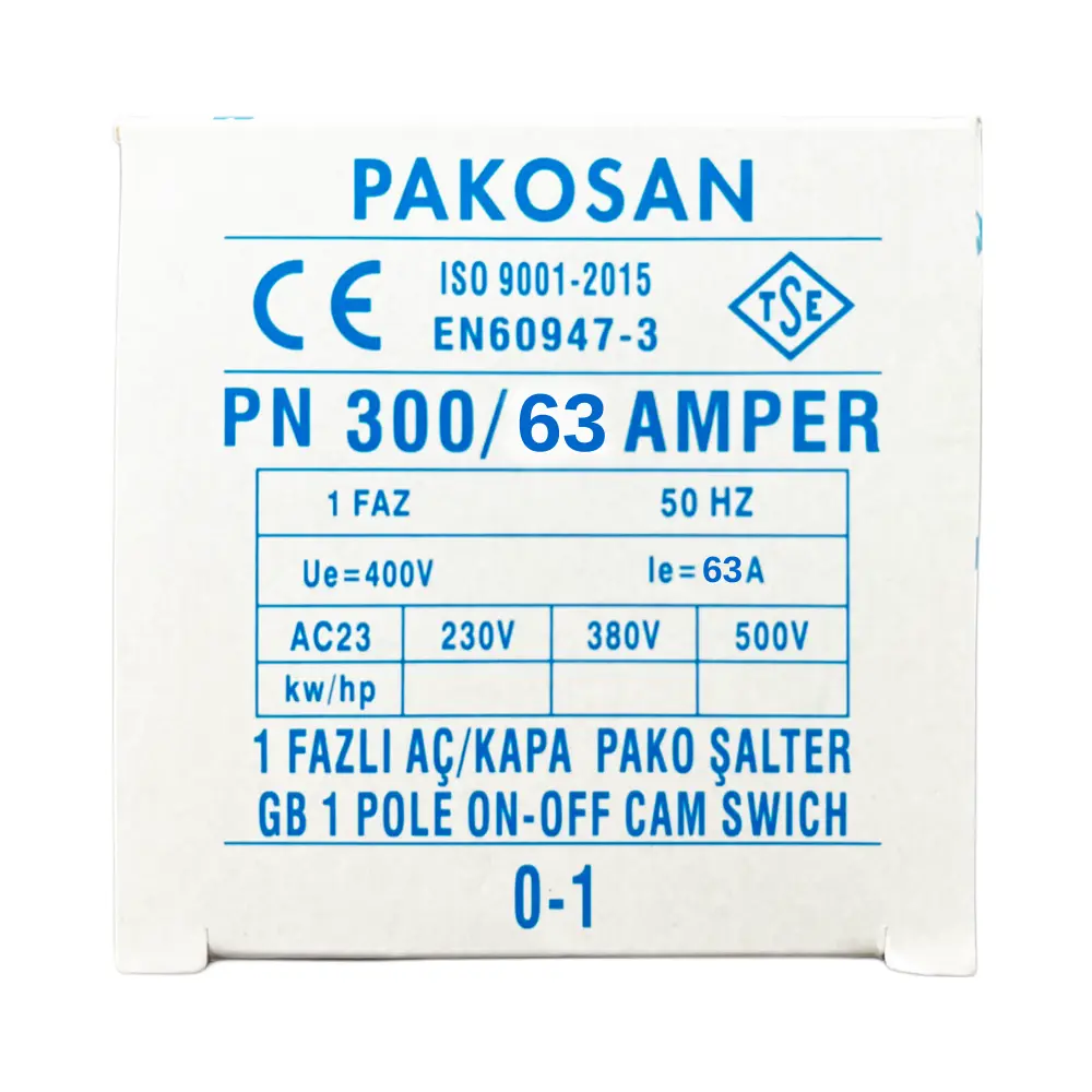 Pakosan 1x63A Monofaze Aç-Kapa Pako Şalter - 4
