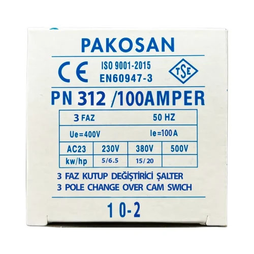 Pakosan 3x100A Trifaze 1-0-2 Kutup Değiştirici Şalter - 5