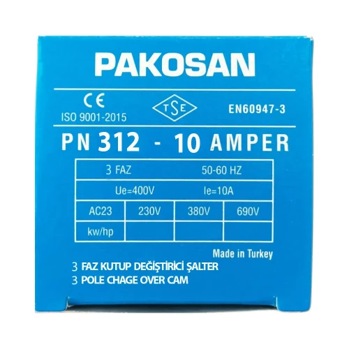 Pakosan 3x10A Trifaze 1-0-2 Kutup Değiştirici Şalter - 4