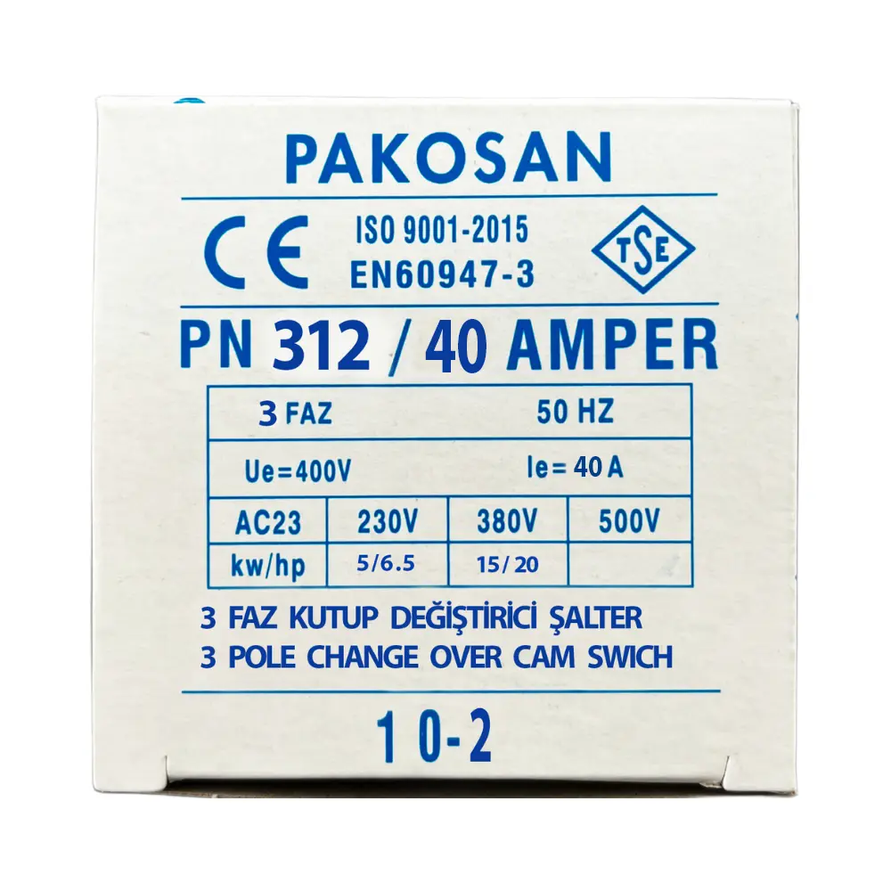 Pakosan 3x40A Trifaze 1-0-2 Kutup Değiştirici Şalter - 4