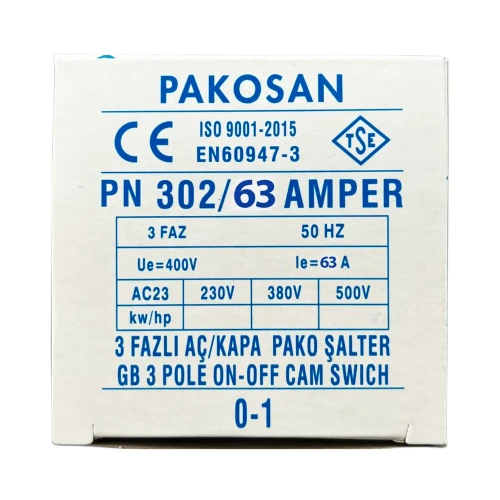 Pakosan 3x63A Trifaze Aç-Kapa Pako Şalter - 4