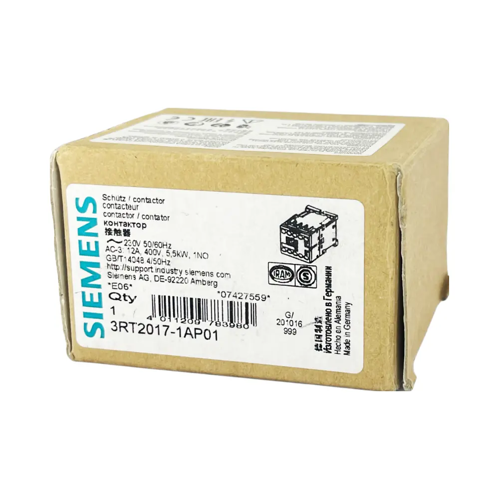 Siemens 12A 5,5 kW Güç Kontaktörü 1N0 3RT2017-1AP01 - 4