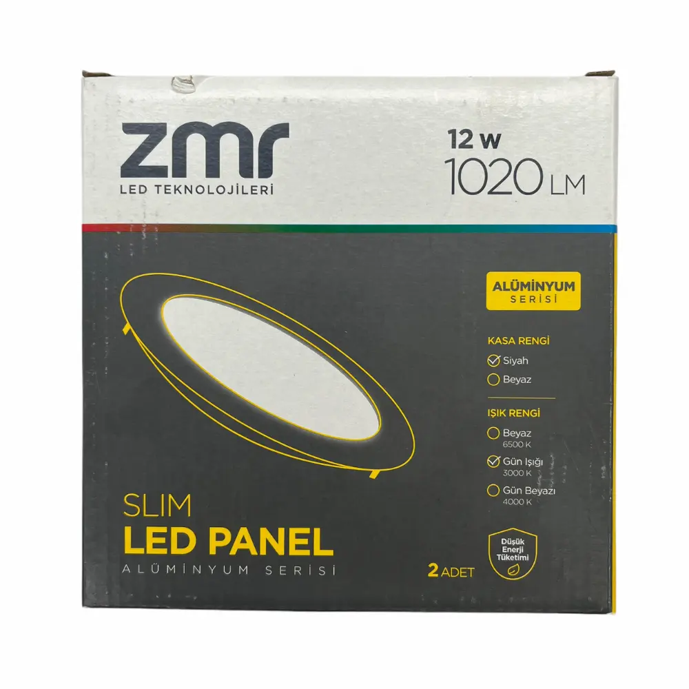 Zmr 12W Siyah Kasa Sıvaaltı Panel Led Armatür 3000K (Günışığı) ZMR-204 - 5