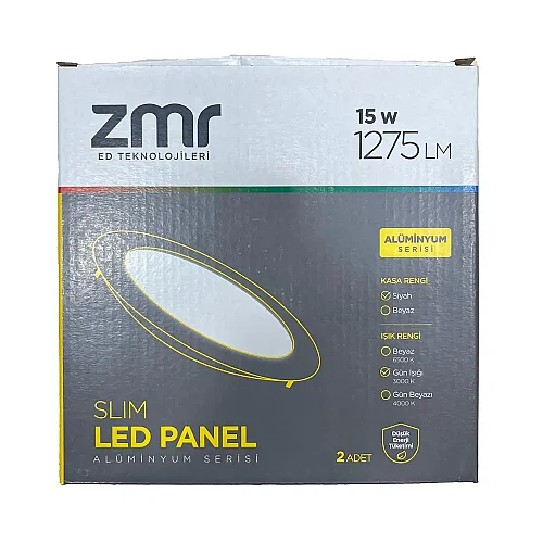 Zmr 15W Siyah Kasa Sıvaaltı Panel Led Armatür 3000K (Günışığı) ZMR-205 - 5