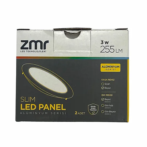 Zmr 3W Sıvaaltı Panel Led Armatür 6500K (Beyaz) ZMR-201 - 4