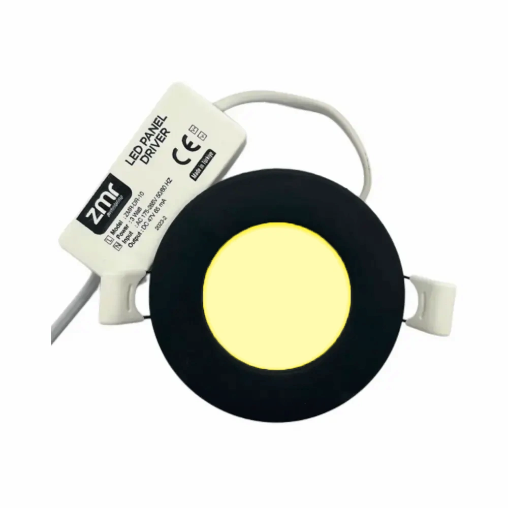 Zmr 3W Siyah Kasa Sıvaaltı Panel Led Armatür 3000K (Günışığı) ZMR-201 - 1