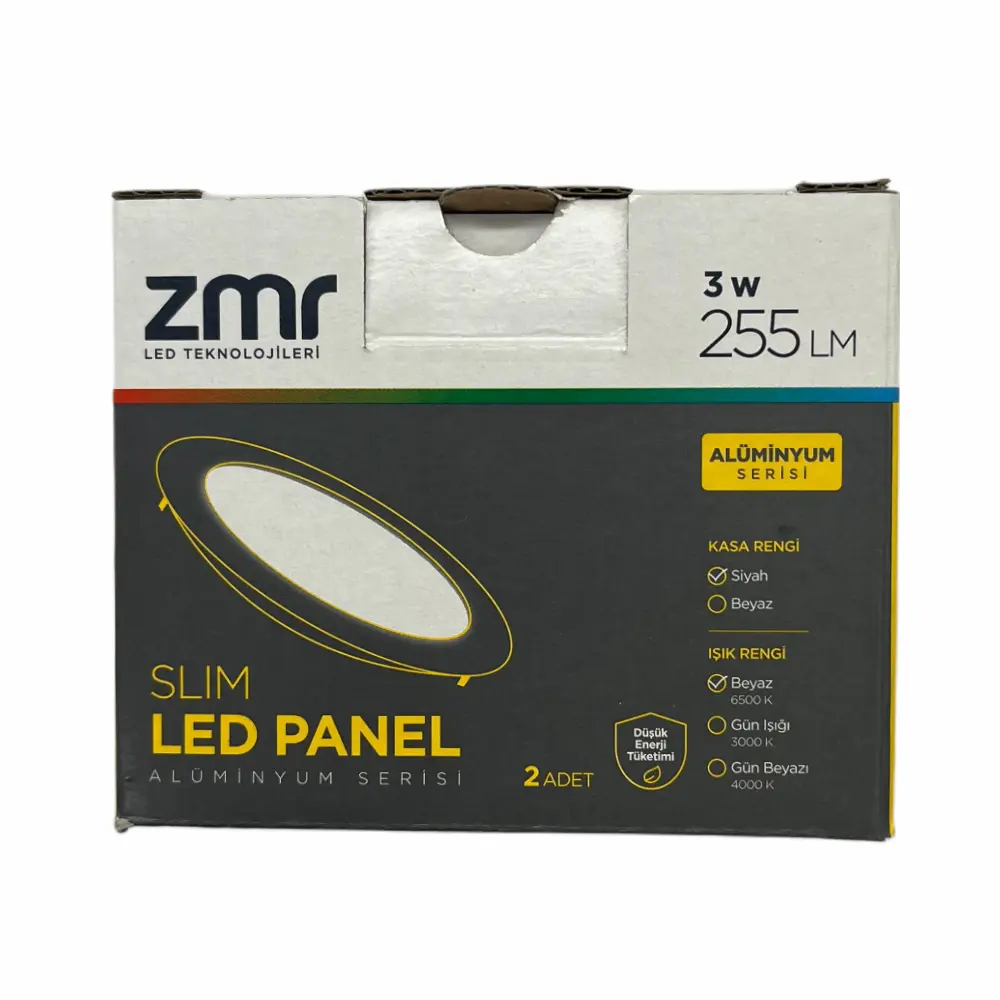 Zmr 3W Siyah Kasa Sıvaaltı Panel Led Armatür 6500K (Beyaz) ZMR-201 - 4